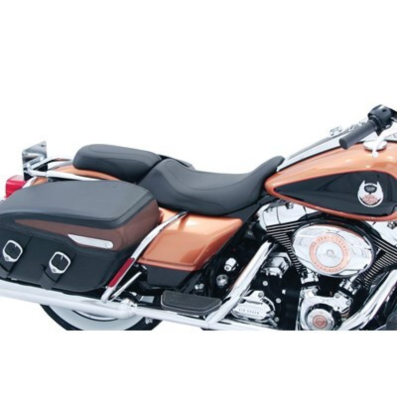 Mustang 08-21 Harley Electra Glide Std,Rd Glide,Rd King,Str Glide Tripper Pass Seat - Black - 76351