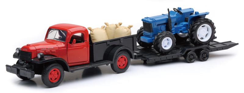 New Ray Toys 1946 Dodge Power Wagon with Farm Tractor/ Scale - 1:32 - SS-54296B