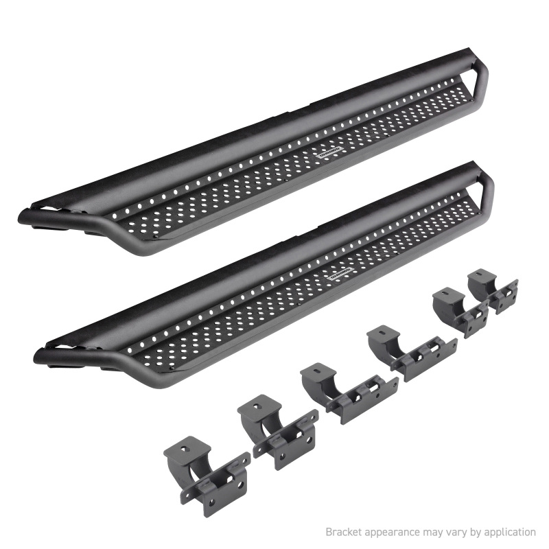 Go Rhino 22-24 Toyota Tundra Double-Cab Dominator Xtreme D1 SideSteps (incl. Brackets) - Black - D14435T