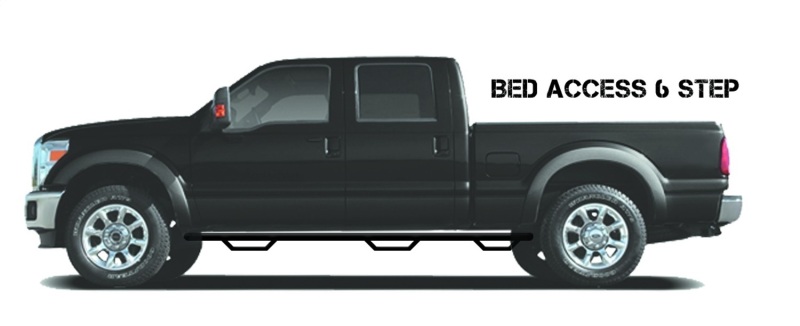 N-Fab Podium LG 17-18 Chevrolet/GMC 2500/3500 Crew Cab 6.5ft Bed - Tex Black - Bed Access - 3in - HPC17104CC-6-TX