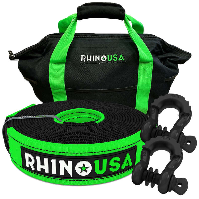 Rhino USA 20Ft Tow Strap/Shackles Combo - RNO-SHACKSTRAP20