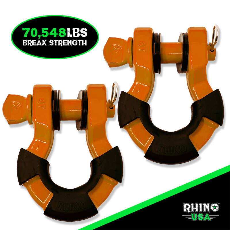 Rhino USA 8T Super Shackle 2-Pack (Orange) - SUPERSHACK-ORG