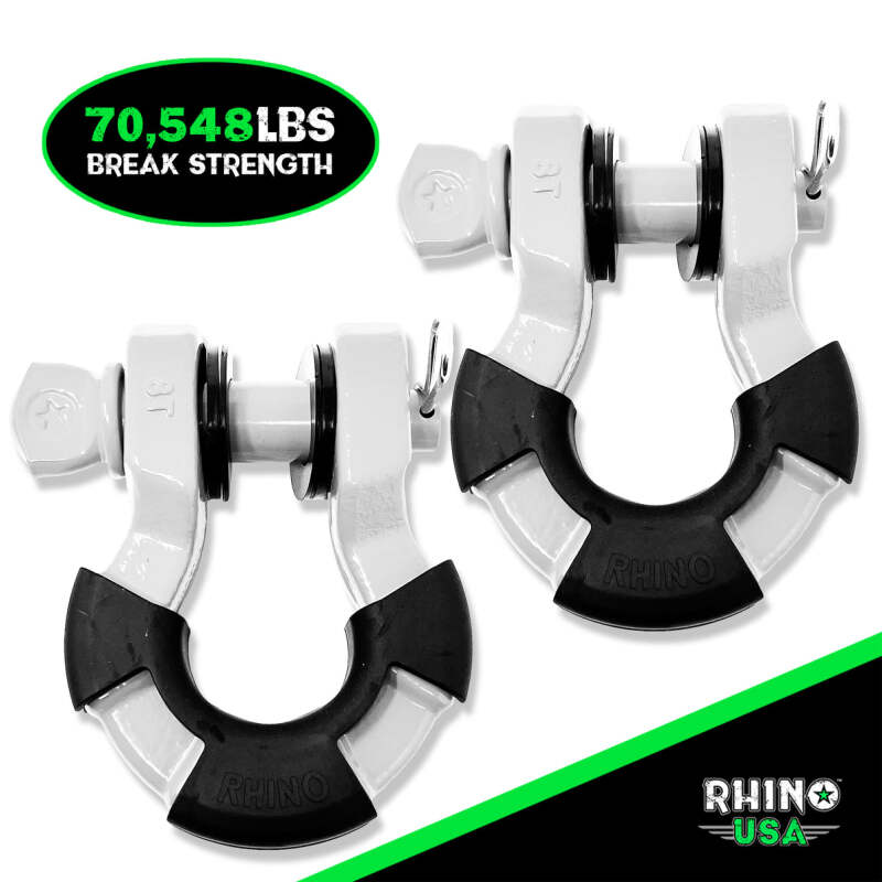 Rhino USA 8T Super Shackle 2-Pack (White) - SUPERSHACK-WHT