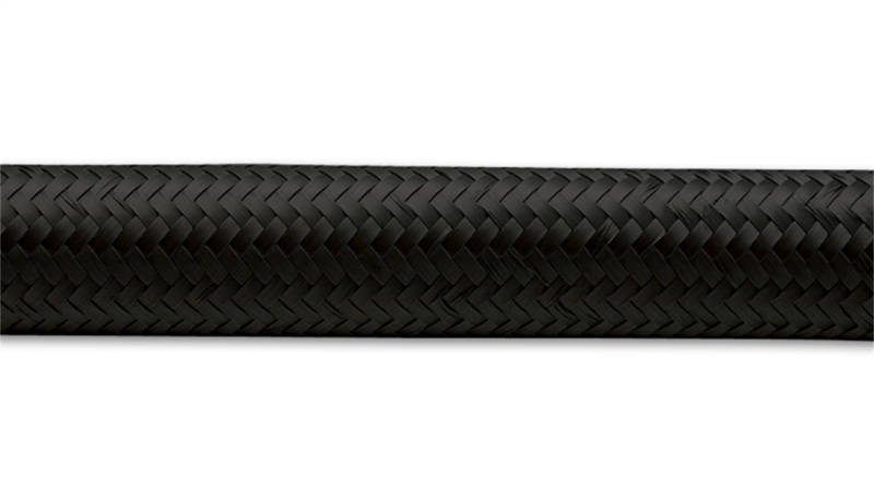 Vibrant 11968 10ft Roll of Black Nylon Braided Flex Hose -8 AN Size