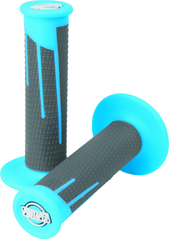 ProTaper Full Diamond Clamp-On Grips - Neon Blue/Dark Gray - 021685