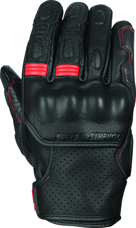 Speed and Strength Twist of Fate Leather Gloves Black/Red - Medium - 892321