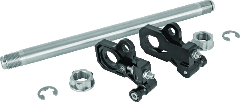 Performance Machine HD Touring Axle Adj Kit - Black Ano - 0117-0028M-B