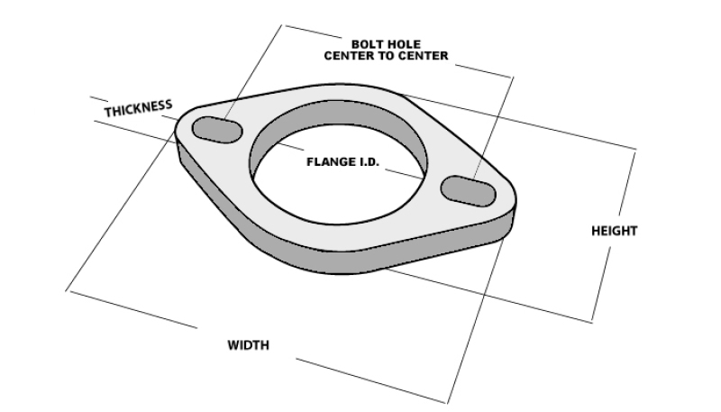 Vibrant 2-Bolt T304 SS Exhaust Flange (2in I.D.) - 1470S