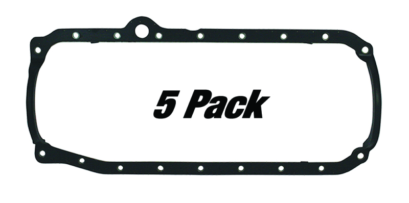 Moroso 1986+ Chevrolet Small Block Oil Pan Gasket - One Piece - Reinforced Steel (5 Pack) - 93182