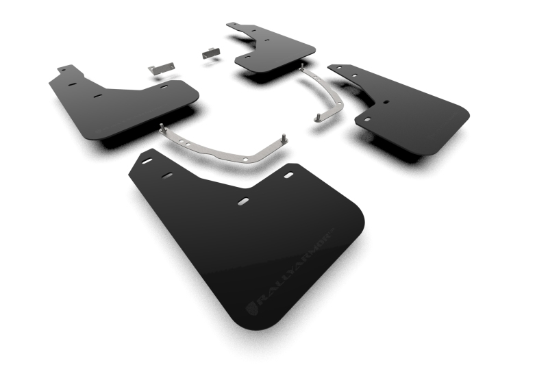 Rally Armor 2025 Hyundai Ioniq 5 PE Black UR Mud Flap - Metallic Black Logo - MF137-UR-BLK-MBK