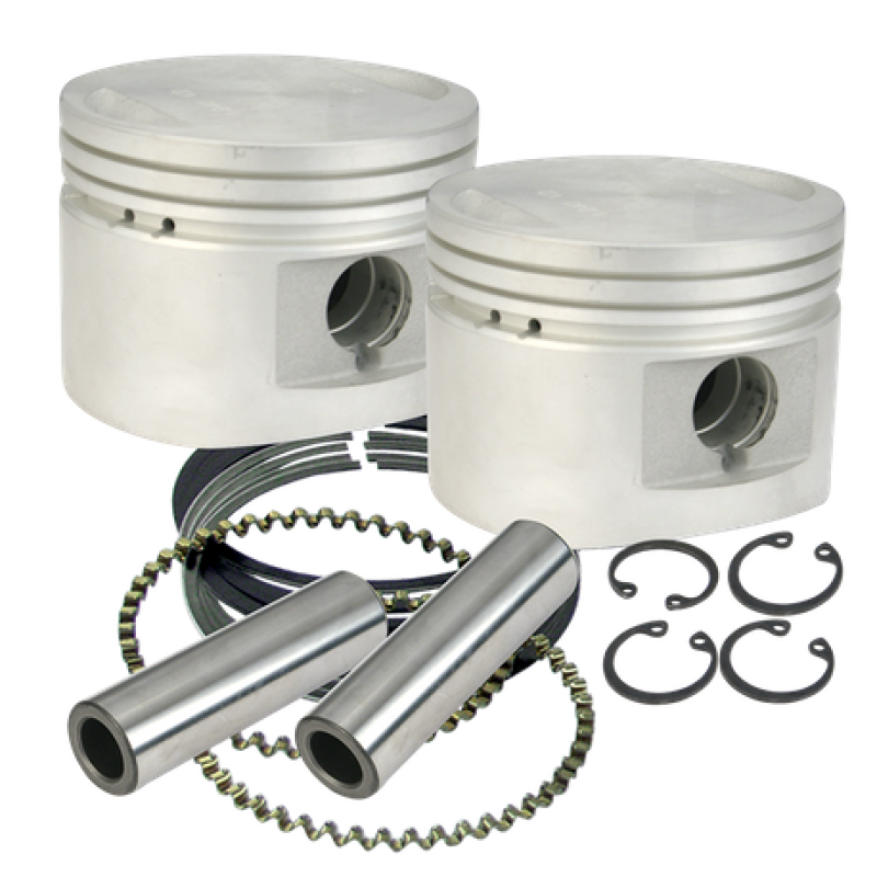 S&S Cycle 84-99 BT w/ Stock Heads Standard 80in Cast Flat-Topped Replacement Piston Kit - 920-0015