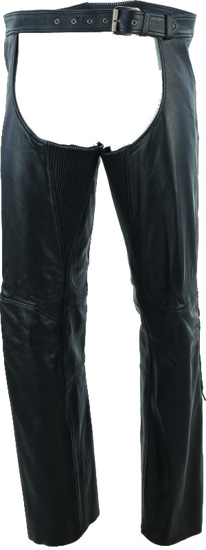 Kuryakyn Leather By River Road Plains Leather Chaps Black - Medium - 094419