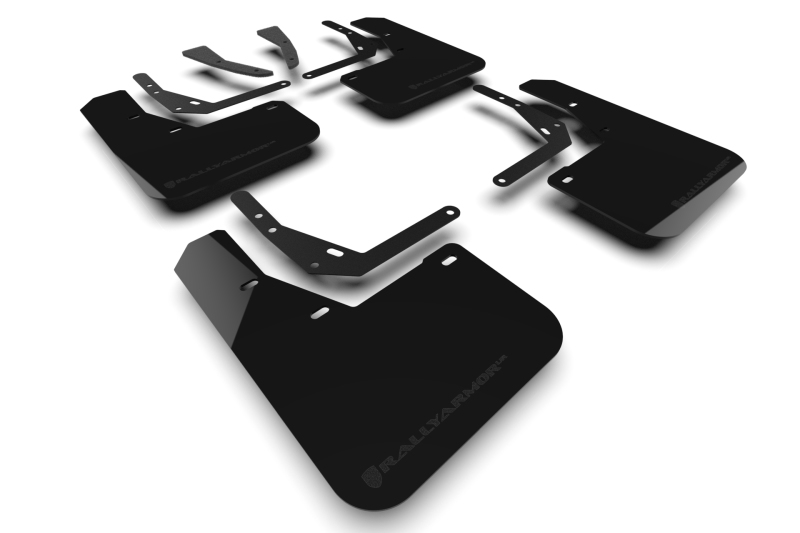 Rally Armor 2024 Hyundai Kona/Kona EV Black UR Mud Flap w/Metallic Black Logo - MF113-UR-BLK-MBK