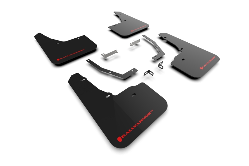 Rally Armor 2025 Subaru Forester Black UR Mud Flap w/Red Logo - MF132-UR-BLK-RD