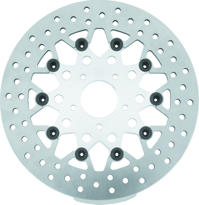Twin Power 08-13 FLH FLT 08-16 FLHR 06-17 Dyna Front 11.8 Floating Mesh Rotor Silver - 666822