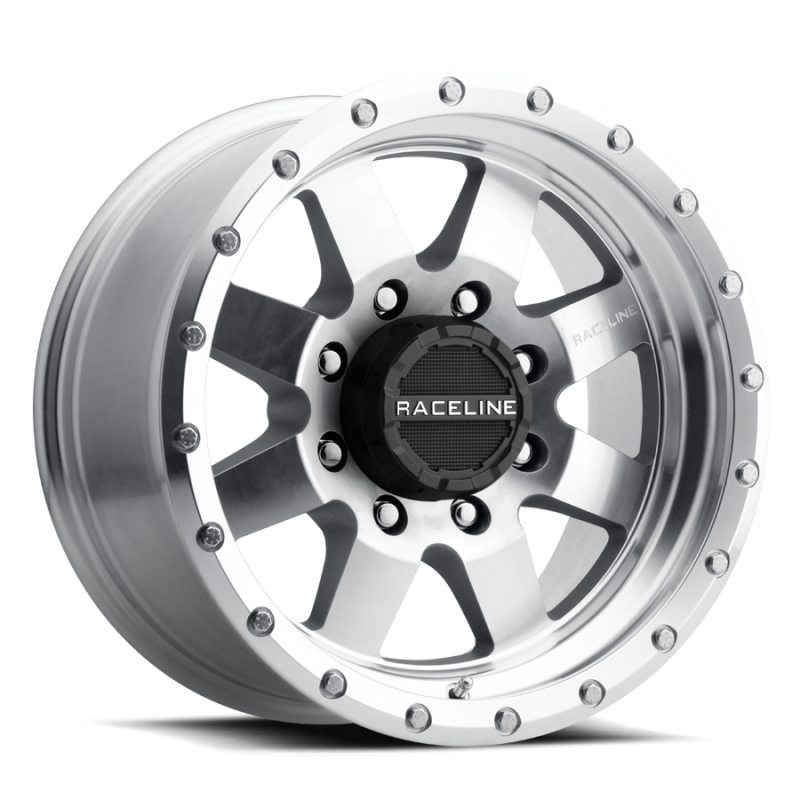 Raceline 935MC Defender 17x9in / 5x127 BP / -12mm Offset / 83.82mm Bore - Machined Wheel - 935MC-79050-12