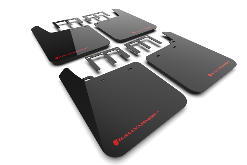 Rally Armor 19-25 GMC Sierra 1500 AT4 Black UR Mud Flap w/ Red Logo - MF100-UR-BLK-RD