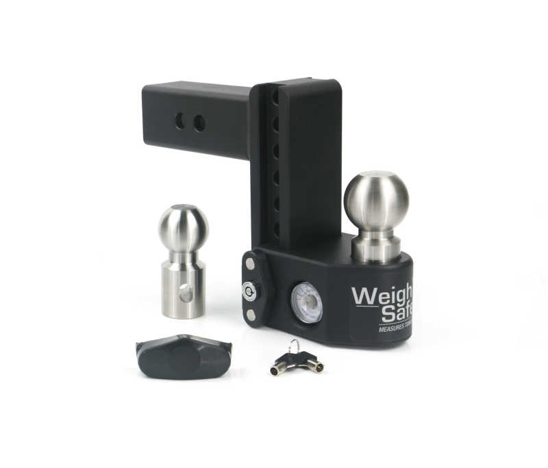 Weigh Safe 6in Drop Hitch w/Built-in Scale & 2.5in Shank (10K/22K GTWR) - Steel - SWS6-2.5