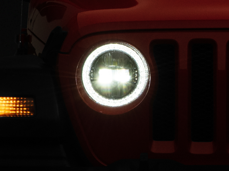 Raxiom 18-22 Jeep Wrangler JL/JT Axial Series LED Headlights- Black Housing (Clear Lens) - J133763