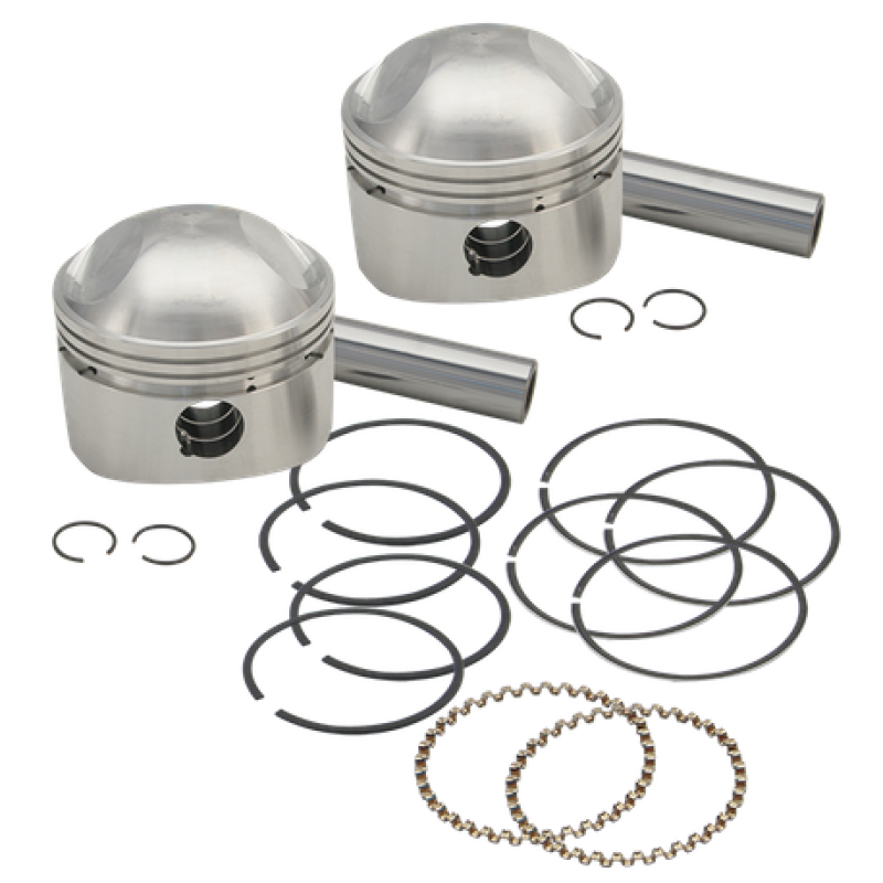 S&S Cycle 36-84 BT 3-7/16in x Up To 4-3/4in Stroke HC Piston Set - Standard - 106-5527