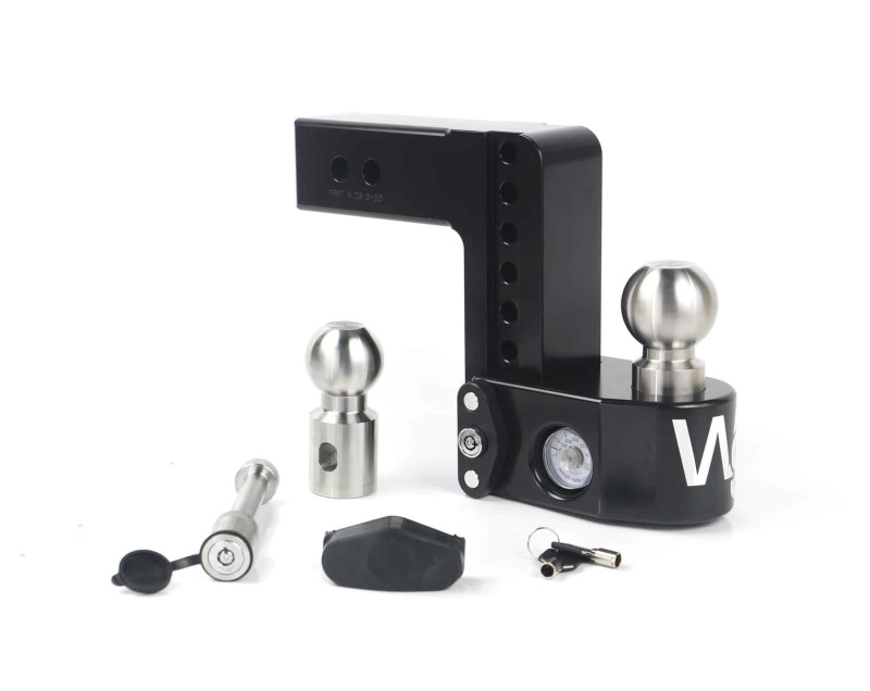 Weigh Safe 6in Drop Hitch w/Built-in Scale & 2.5in Shank (8K/18.5K GTWR) w/WS05 - Black Cerakote - WS6-2.5-KA-CER-BLA