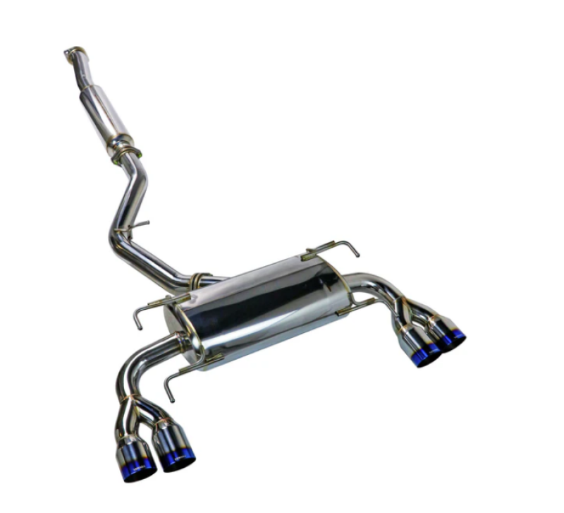 Remark 08-14 Subaru WRX STi GR Hatch Sports Touring Cat-Back Exhaust - Burnt Quad Tips (Resonated) - RK-C2076S-02T