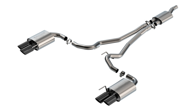 Borla 2024 Ford Mustang 2.3L Ecoboost S-Type Black Chrome Catback Exhaust w/ Quad Tips - Non-Active - 140981BC
