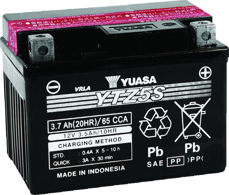 Yuasa YTZ5S-BS Maintenance Free AGM 12-Volt Battery w/Bottle - YUAM62TZ5