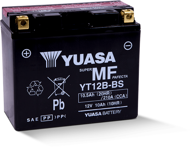 Yuasa YT12B-BS Maintenance Free 12-Volt AGM Battery w/Bottle - YUAM6212B