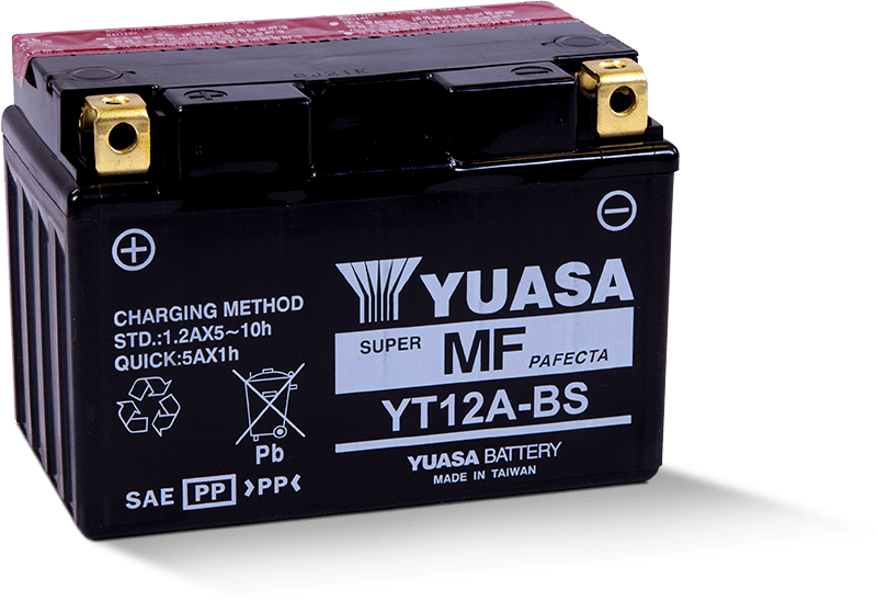 Yuasa YT12A-BS Maintenance Free AGM 12-Volt Battery w/Bottle - YUAM32ABS