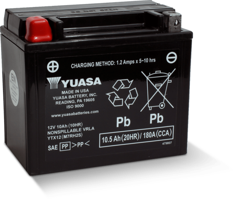 Yuasa YTX12 Maintenance Free AGM 12-Volt Battery - YUAM7RH2STWN