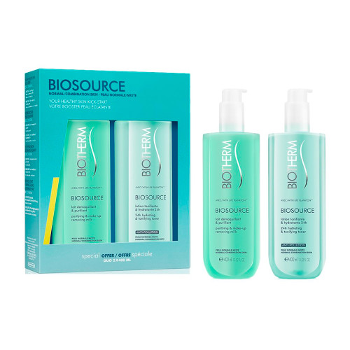BIOTHERM BIOSOURCE 2 PCS SET FOR WOMEN: 13.5 MAKE-UP REMOVER CREAM + 13.5 TONING LOTION