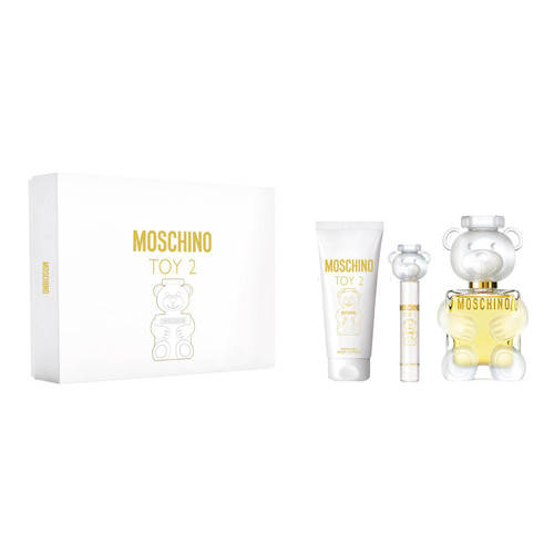 MOSCHINO TOY 2 3 PCS SET FOR WOMEN: 3.4 EAU DE PARFUM + 3.4 BODY LOTION + 0.3 EAU DE PARFUM