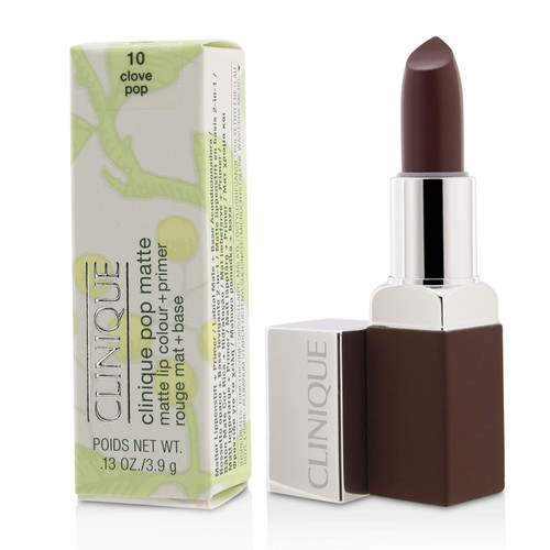 CLINIQUE POP MATTE 0.13 LIP COLOUR + PRIMER LIPSTICK #10 CLOVE POP