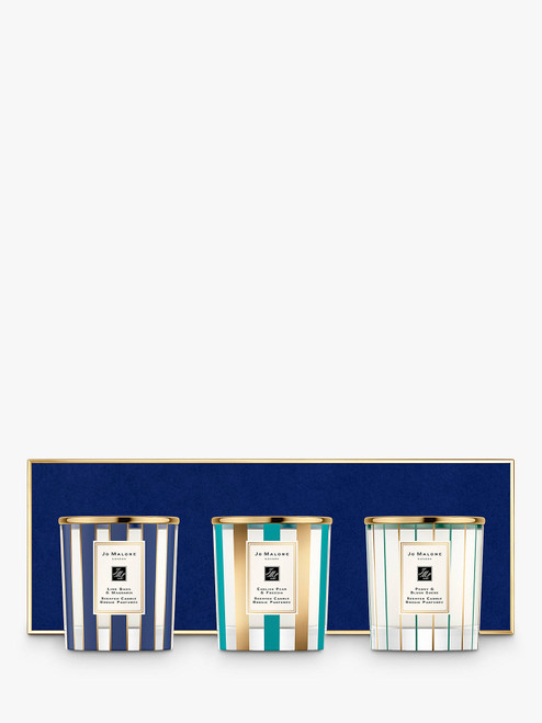 JO MALONE 3 PCS DECORATED CANDLE SET: LIME BASIL & MANDARIN + ENGLISH PEAR & FREESIA + PEONY & BLUSH SUEDE JO MALONE 3 PCS DECORATED CANDLE SET: LIME BASIL & MANDARIN + ENGLISH PEAR & FREESIA + PEONY & BLUSH SUEDE