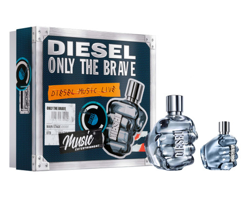DIESEL ONLY THE BRAVE 2 PCS SET: 4.2 EAU DE TOILETTE SPRAY + 1.1 EAU DE TOILETTE SPRAY (TIN BOX)