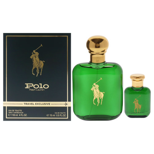 POLO GREEN 2 PCS SET FOR MEN: 4 OZ EAU DE TOILETTE SPRAY + 0.5 OZ EAU DE TOILETTE