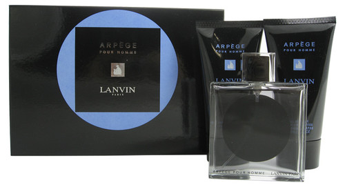 LANVIN ARPEGE 3 PCS SET FOR MEN: 3.3 EAU DE TOILETTE SPRAY + 5 OZ AFTER SHAVE BALM + 5 OZ ALL OVER SHAMPOO