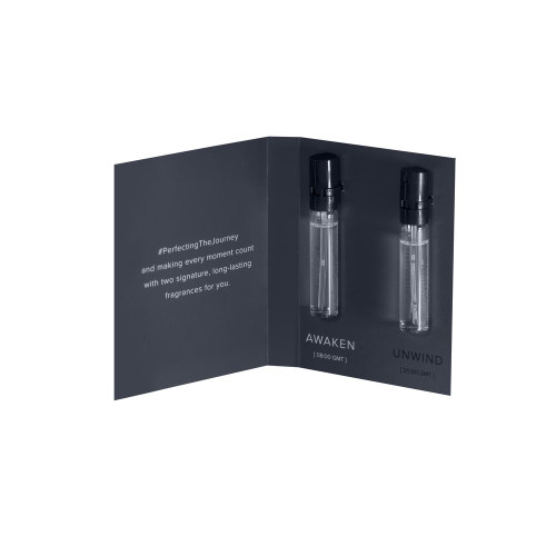 TUMI 2 X 0.07 OZ EAU DE PARFUM SPRAY VIAL: AWAKEN + UNWIND