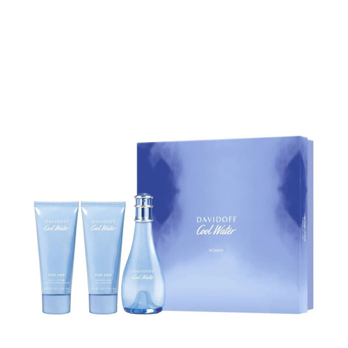 COOL WATER 3 PCS SET FOR WOMEN: 3.4 EAU DE TOILETTE SPRAY + 2.5 SHOWER GEL + 2.5 BODY LOTION COOL WATER 3 PCS SET FOR WOMEN: 3.4 EAU DE TOILETTE SPRAY + 2.5 SHOWER GEL + 2.5 BODY LOTION