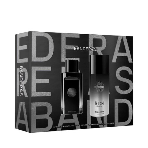 ANTONIO BANDERAS THE ICON 2 PCS SET FOR MEN: 3.4 EAU DE PARFUM SPRAY + 5.1 DEODORANT SPRAY
