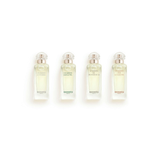 HERMES 4 PCS MINI SET: UN JARDIN A CYTHERE 0.25 EAU DE TOILETTE + UN JARDIN SUR LE NIL 0.25 EAU DE TOILETTE + LE JARDIN DE MONSIEUR LI 0.25 EAU DE TOILETTE + JARDIN SUR LA LAGUNE 0.25 EAU DE TOILETTE