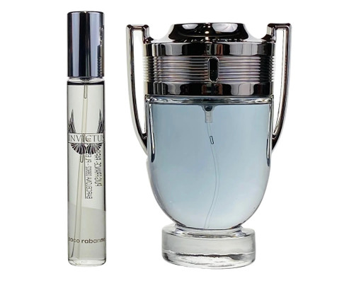 PACO RABANNE INVICTUS 2 PCS SET FOR MEN: 6.8 EAU DE TOILETTE SPRAY + 0.34 EAU DE TOILETTE SPRAY