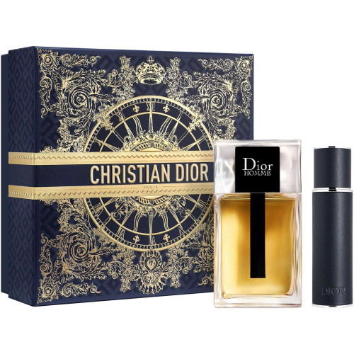 DIOR HOMME 2 PCS SET: 3.4 EAU DE TOILETTE SPRAY + 0.34 EAU DE TOILETTE SPRAY REFILLABLE