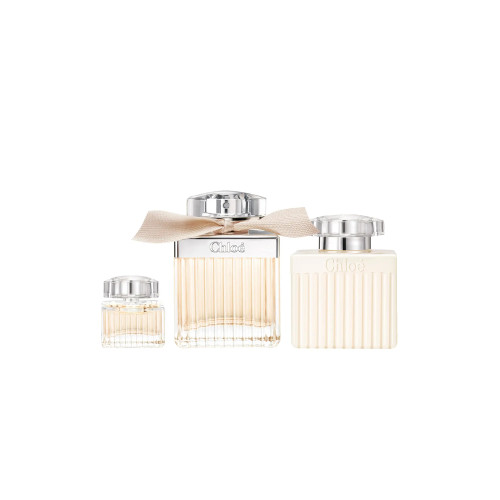 CHLOE SIGNATURE 3 PCS SET FOR WOMEN: 2.5 EDP SP + 3.4 BODY LOTION + 5 ML EAU DE PARFUM MINI CHLOE SIGNATURE 3 PCS SET FOR WOMEN: 2.5 EDP SP + 3.4 BODY LOTION + 5 ML EAU DE PARFUM MINI