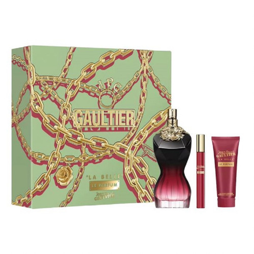 JEAN PAUL GAULTIER LA BELLE LE PARFUM 3 PCS SET FOR WOMEN: 3.4 EAU DE PARFUM SPRAY + 2.5 BODY LOTION + 0.34 EAU DE PARFUM SPRAY