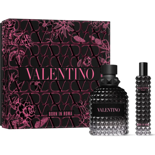 VALENTINO UOMO BORN IN ROMA 2 PCS SET FOR MEN: 1.7 EAU DE TOILETTE SPRAY + 0.5 EAU DE TOILETTE SPRAY. VALENTINO UOMO BORN IN ROMA 2 PCS SET FOR MEN: 1.7 EAU DE TOILETTE SPRAY + 0.5 EAU DE TOILETTE SPRAY.
