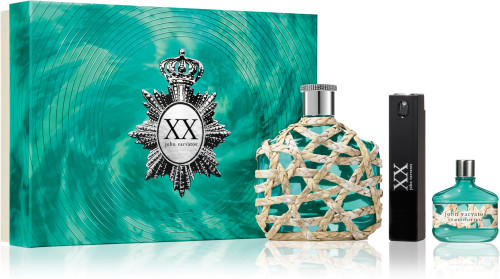 JOHN VARVATOS XX TEAL 2 PCS SET FOR MEN: 4.2 EAU DE TOILETTE SPRAY + 0.57 EAU DE TOILETTE SPRAY