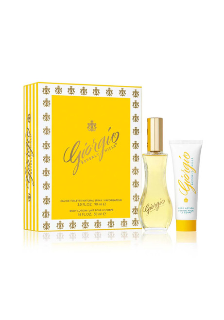 GIORGIO YELLOW 2 PCS SET FOR WOMEN: 3 OZ EAU DE TOILETTE SPRAY + 1.6 BODY LOTION GIORGIO YELLOW 2 PCS SET FOR WOMEN: 3 OZ EAU DE TOILETTE SPRAY + 1.6 BODY LOTION