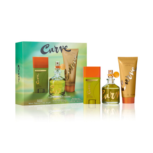 CURVE 3 PCS SET FOR MEN: 2.5 EAU DE COLOGNE SPRAY + 1.7 DEODORANT STICK + 3.4 AFTER SHAVE BALM CURVE 3 PCS SET FOR MEN: 2.5 EAU DE COLOGNE SPRAY + 1.7 DEODORANT STICK + 3.4 AFTER SHAVE BALM